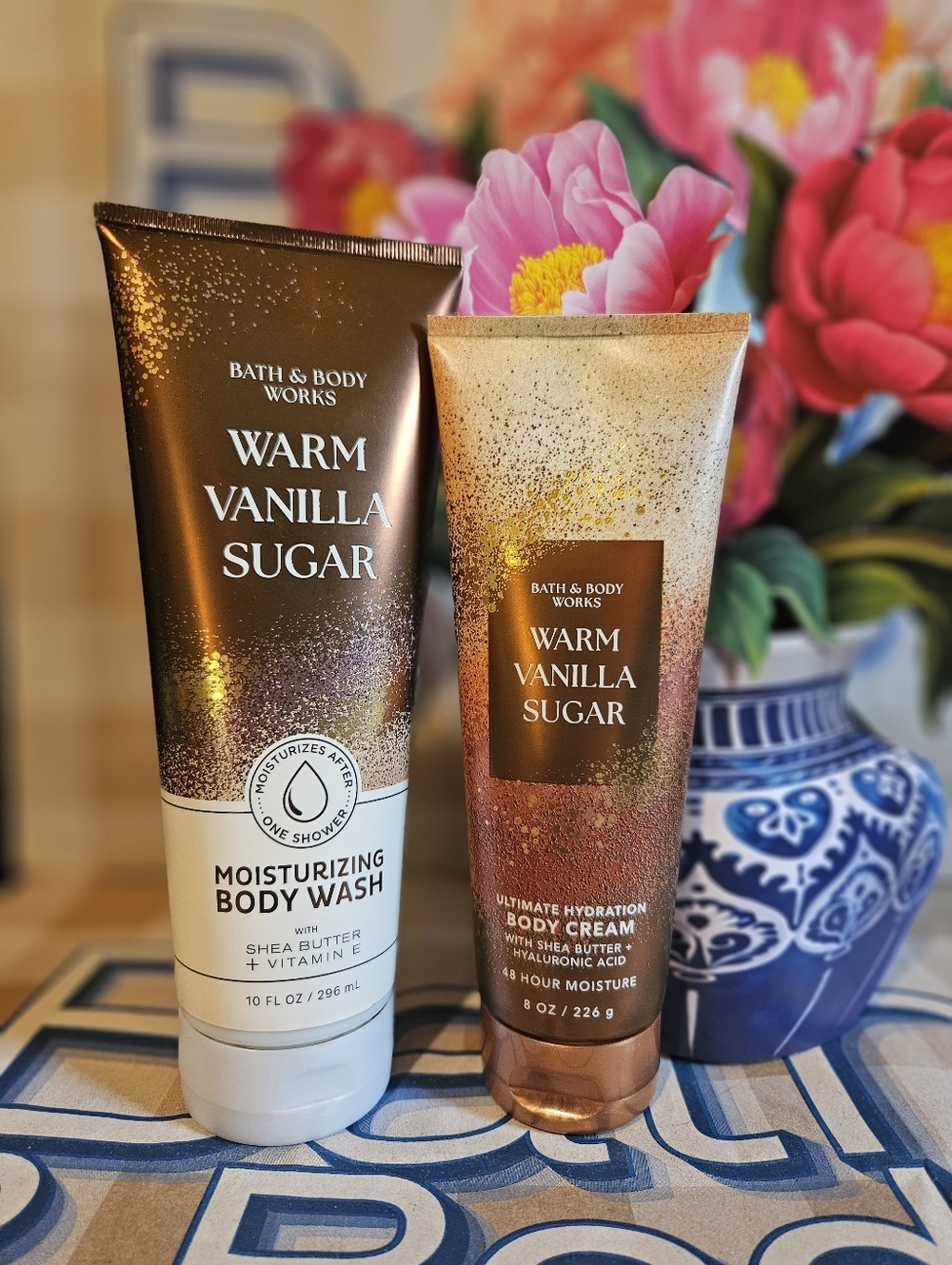 NWT Bath & Body Works Warm Vanilla Sugar Bodycare Set - Brown, White